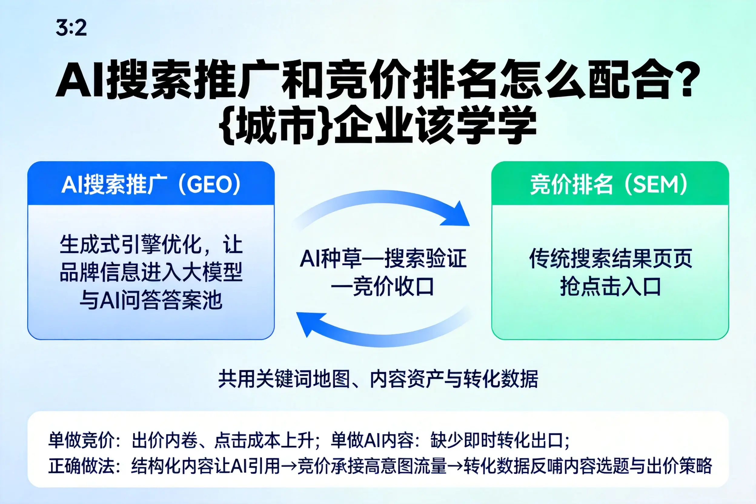 AI搜索推广和竞价排名怎么配合？金华企业该学学