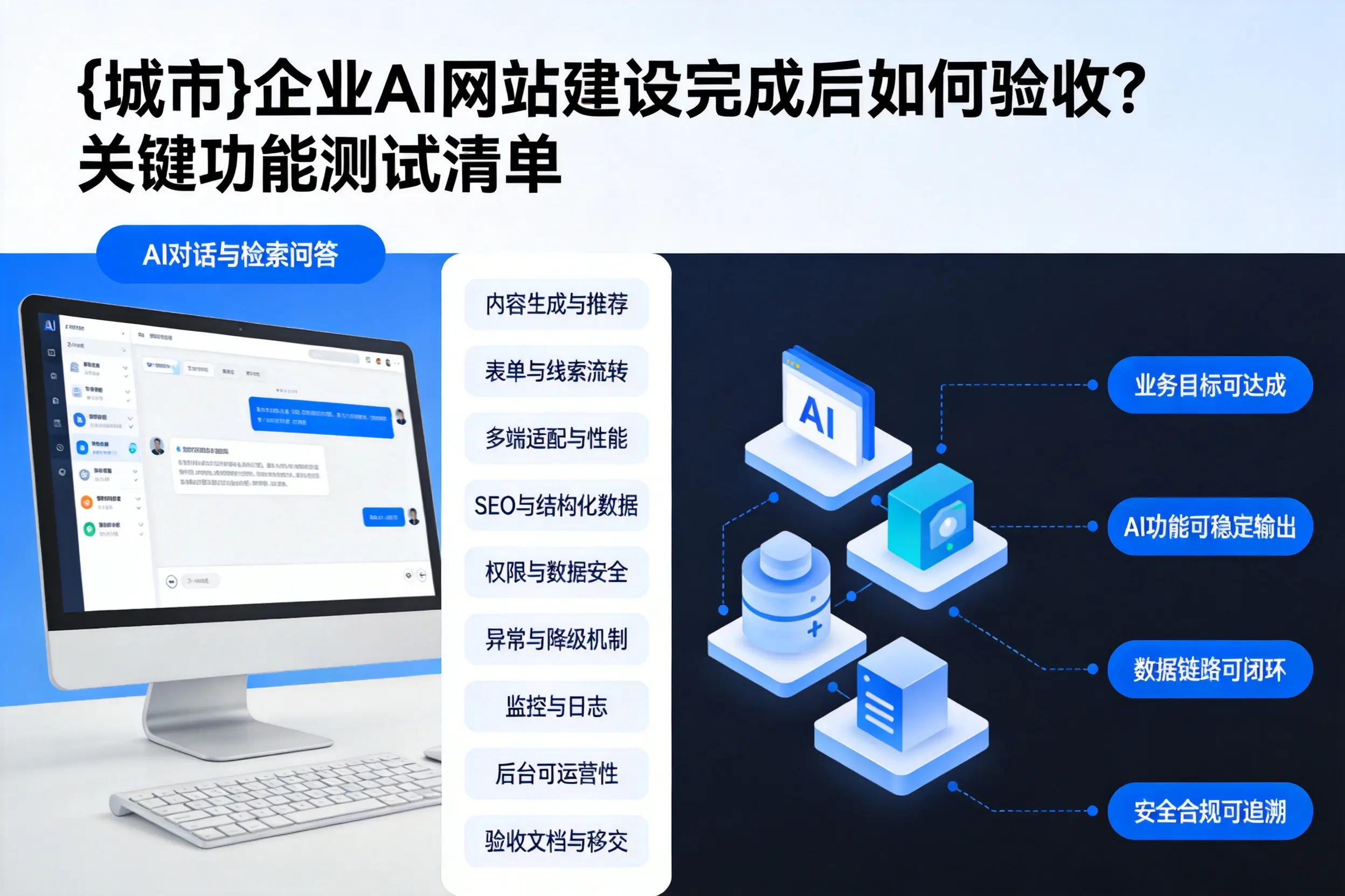 金华企业AI网站建设完成后如何验收?关键功能测试清单