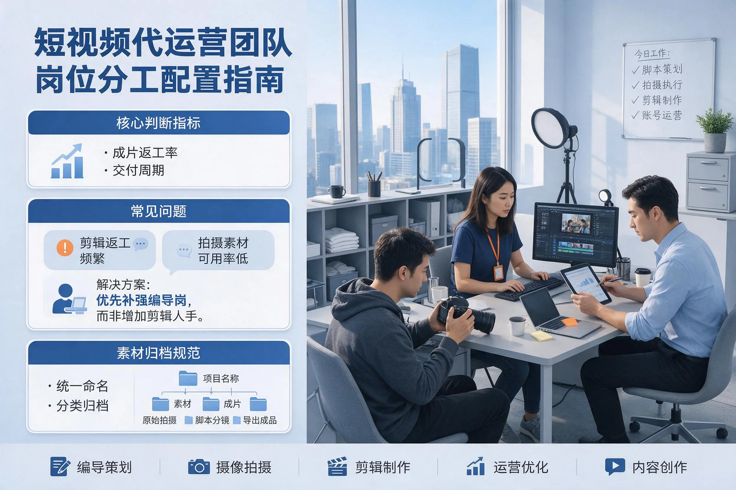 短视频代运营团队如何配置?金华企业岗位分工科普说明