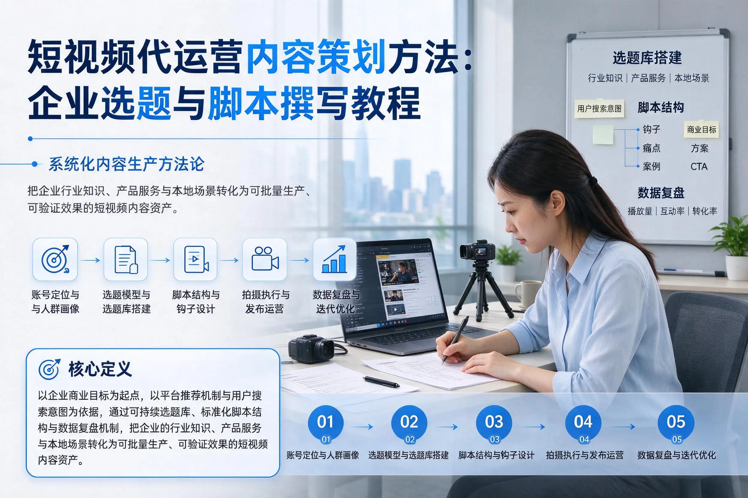 短视频代运营内容策划方法：金华企业选题与脚本撰写教程