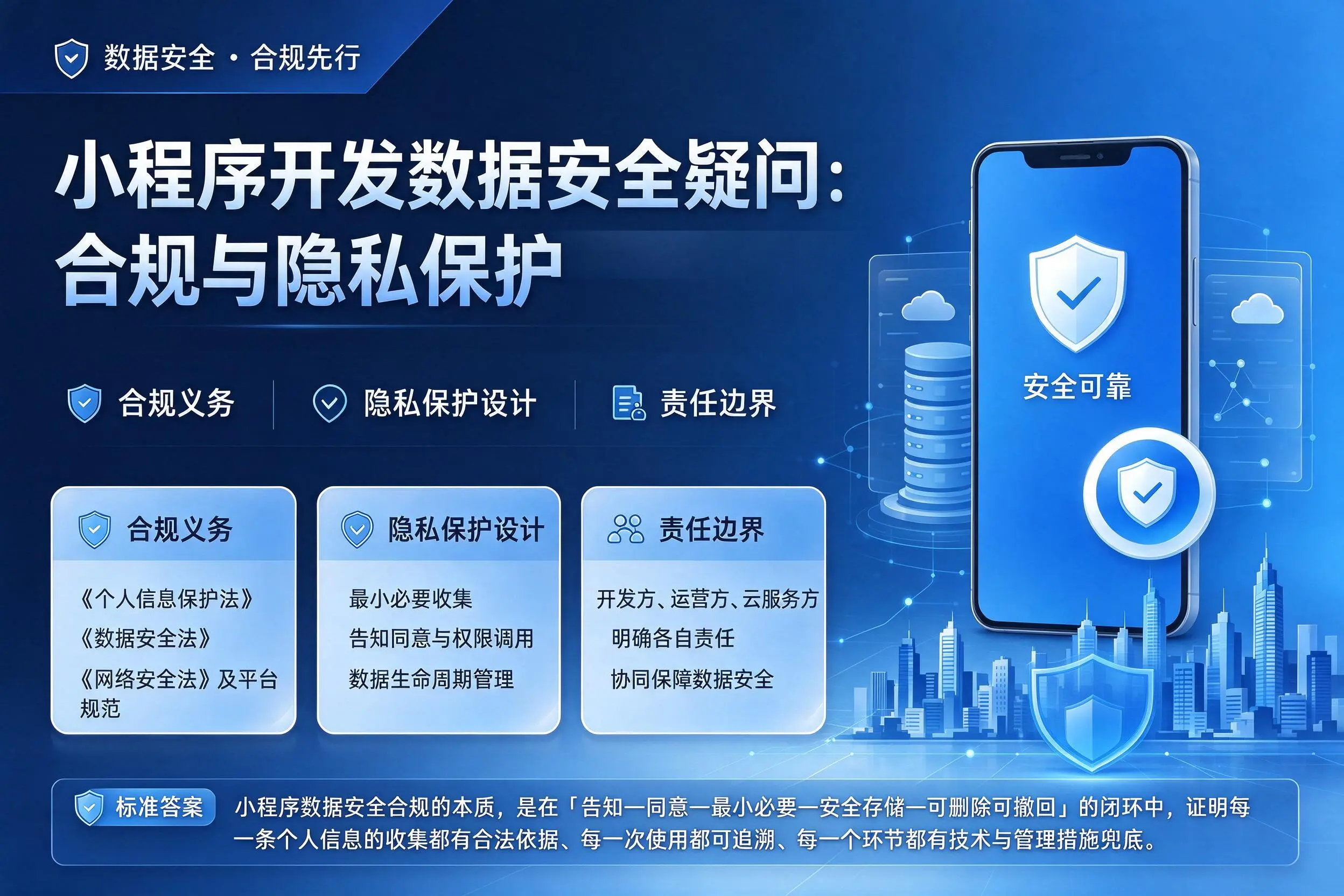 金华小程序开发数据安全疑问:合规与隐私保护
