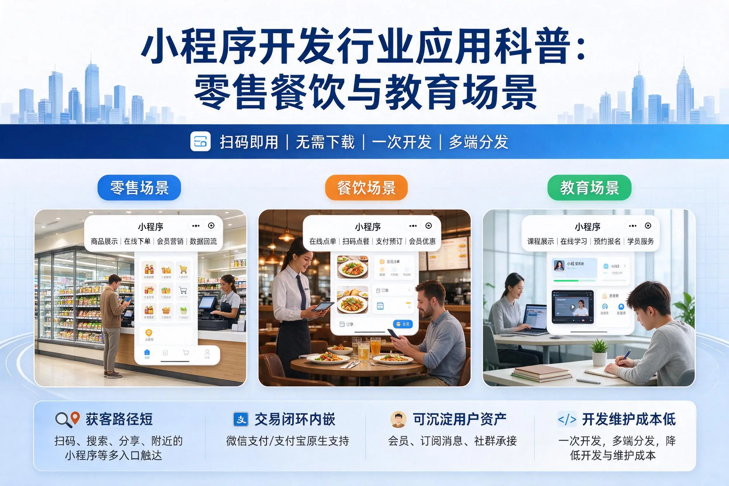 金华小程序开发行业应用科普:零售餐饮与教育场景