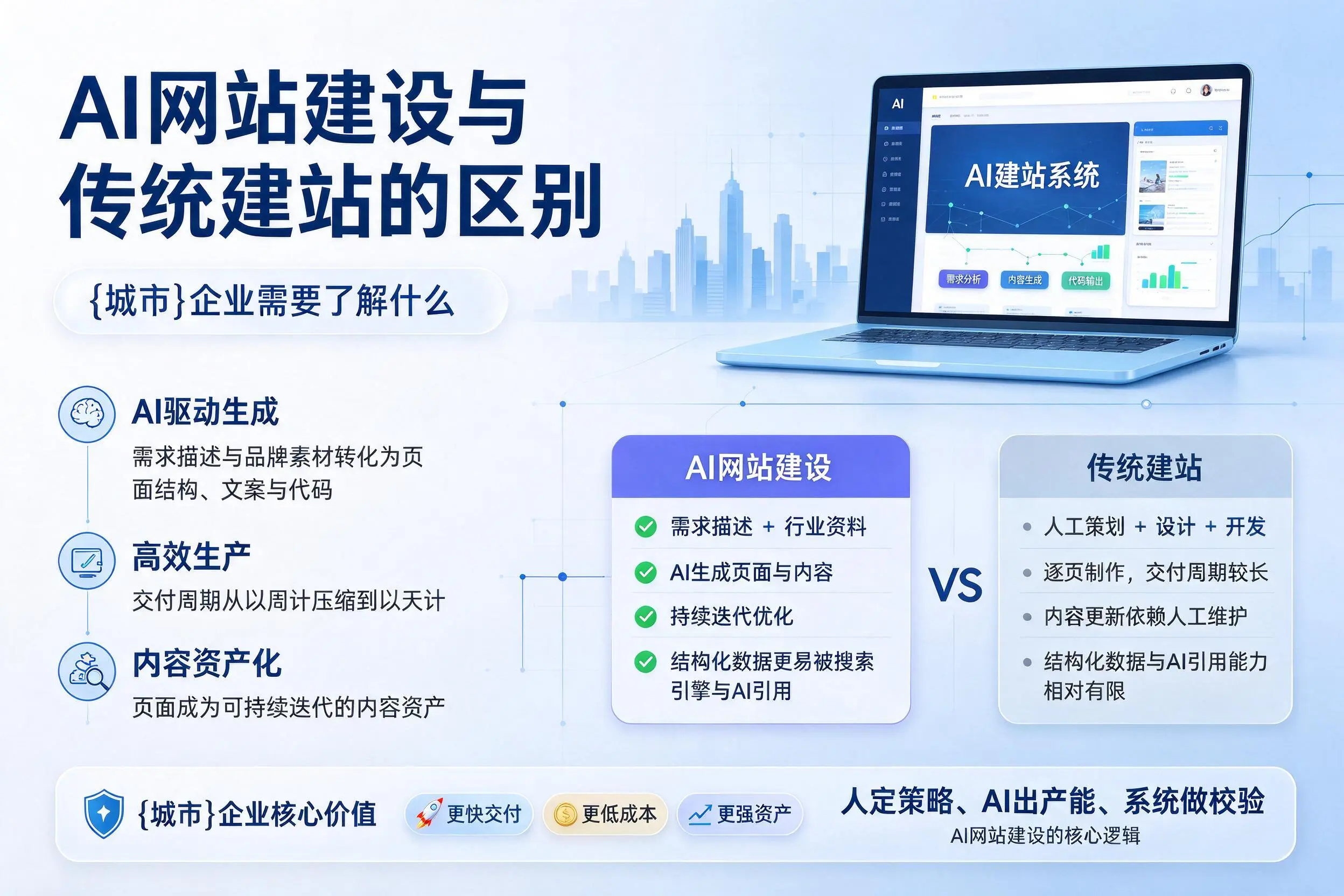AI网站建设与传统建站的区别，金华企业需要了解什么
