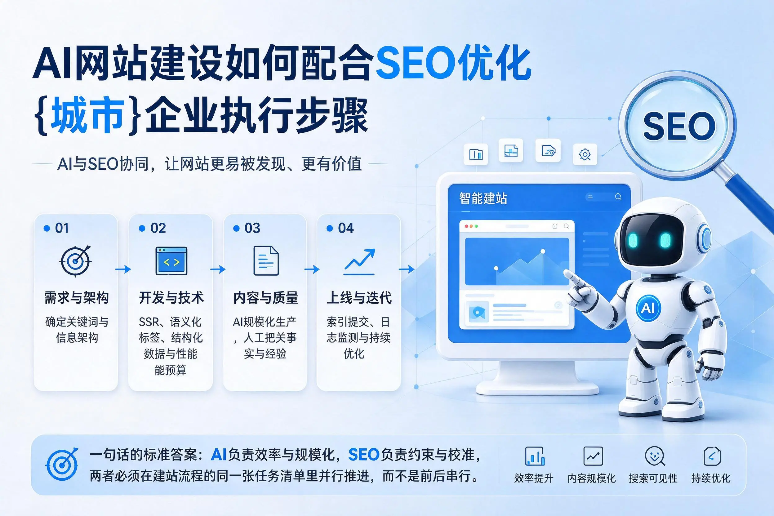 AI网站建设如何配合SEO优化，金华企业执行步骤