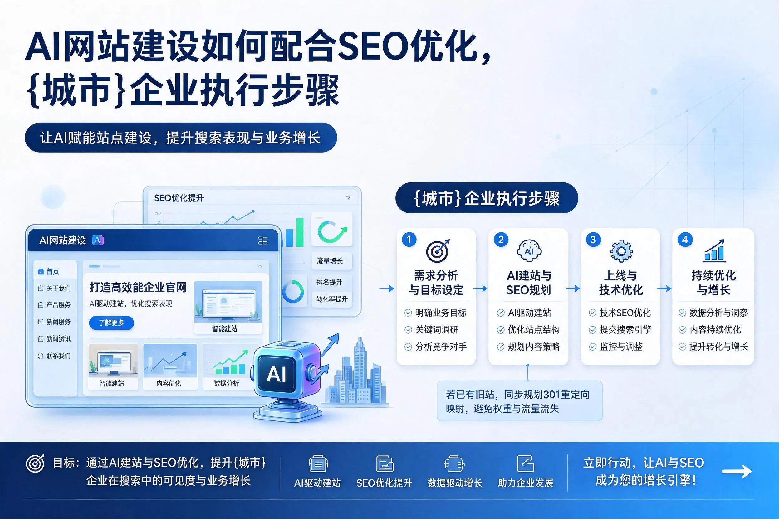 AI网站建设如何配合SEO优化，金华企业执行步骤