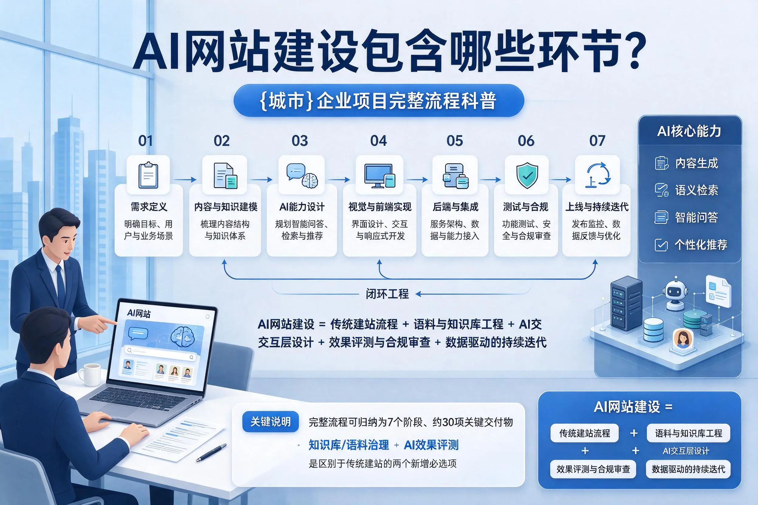 AI网站建设包含哪些环节？金华企业项目完整流程科普
