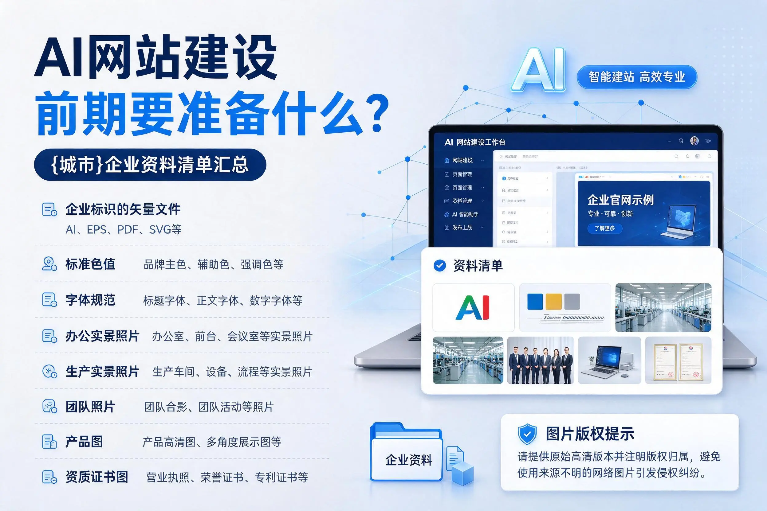 AI网站建设前期要准备什么?金华企业资料清单汇总