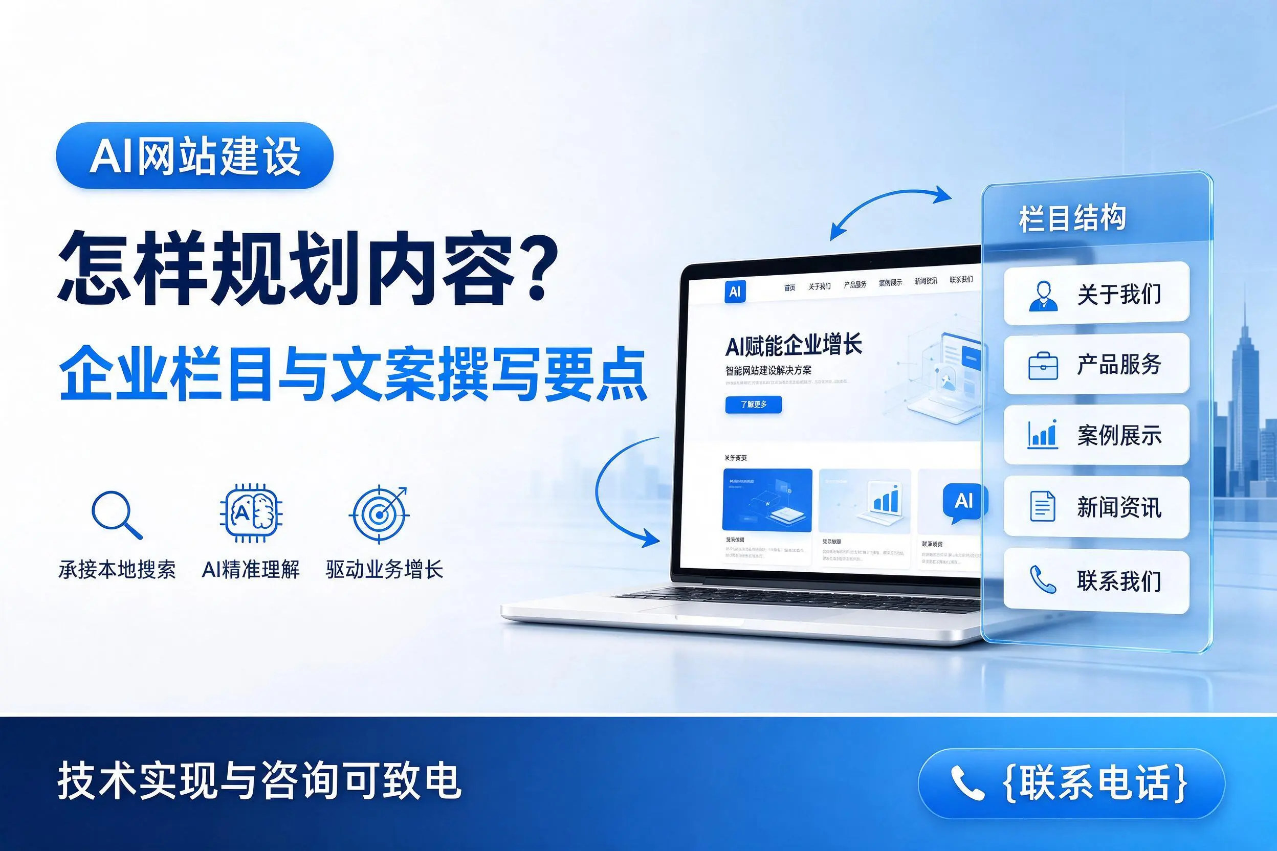 AI网站建设怎样规划内容？金华企业栏目与文案撰写要点