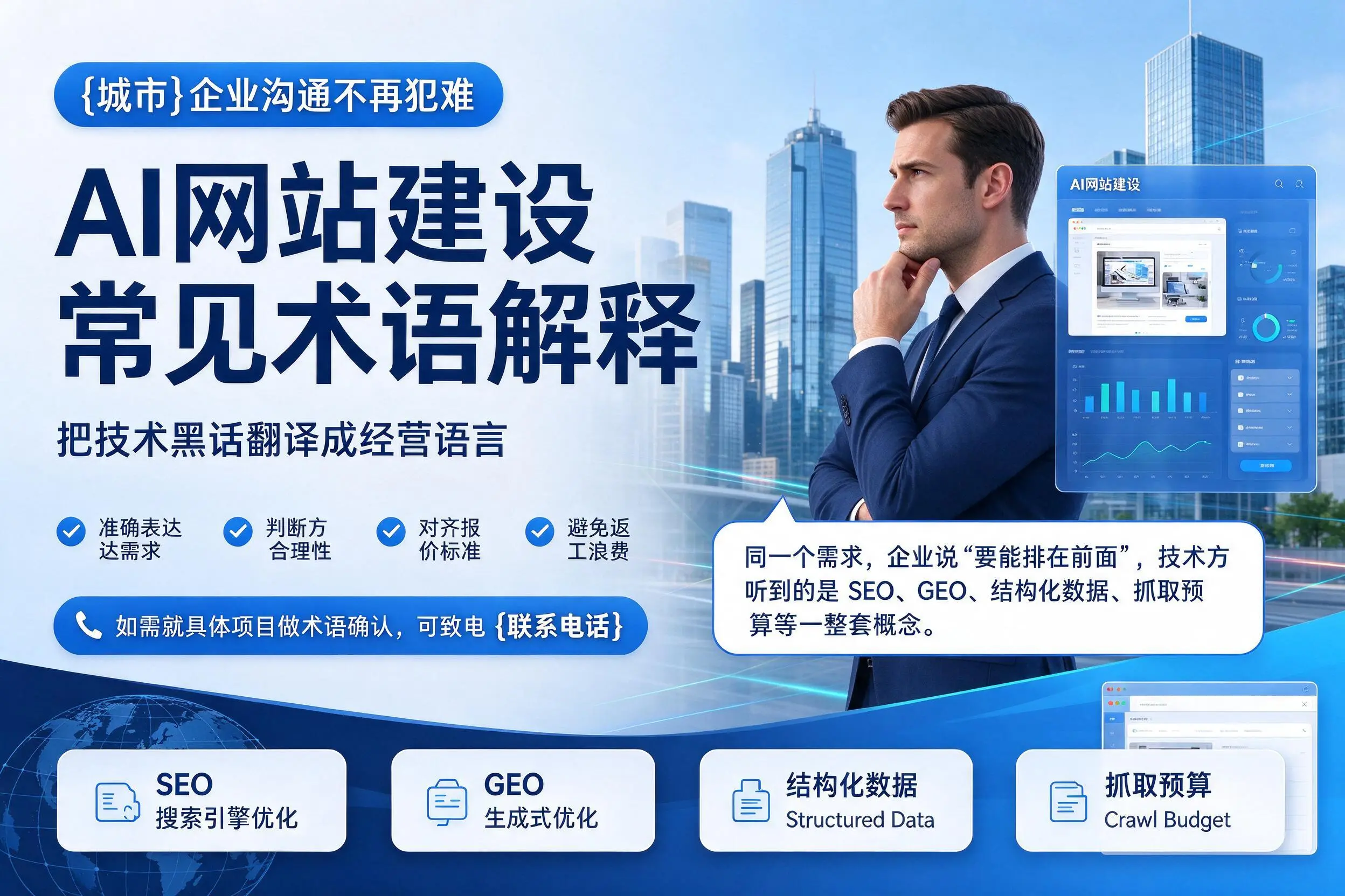 AI网站建设常见术语解释，金华企业沟通不再犯难